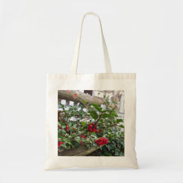 Bolso De Tela Holly Berries y Fence - Viñedo de Martha
