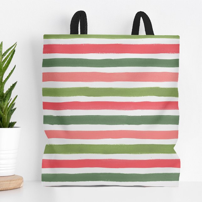 Bolso De Tela Holly Jolly Stripes (Subido por el creador)