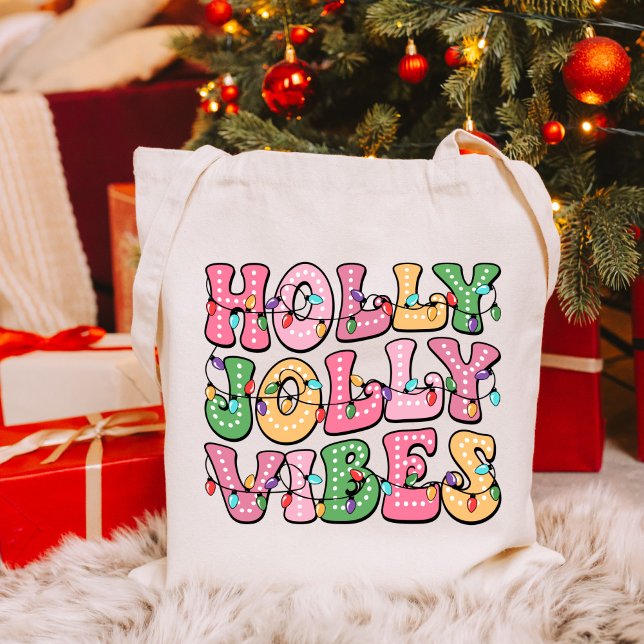 Bolso De Tela Holly Jolly Vibes Navidades festivo (Subido por el creador)