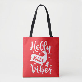 Bolso De Tela Holly Jolly Vibes Rojo festivo
