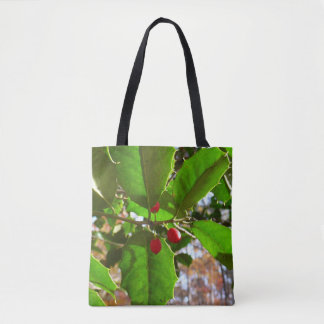 Bolso De Tela Holly Leaves II Naturaleza de las vacaciones Botán