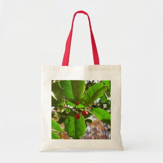 Bolso De Tela Holly Leaves II Naturaleza de las vacaciones Botán