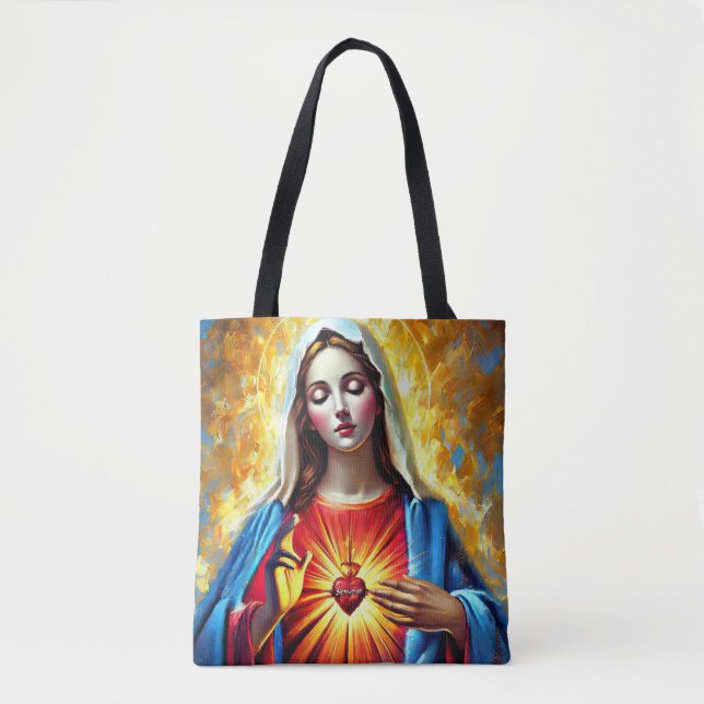 Bolso De Tela Holly Mary Maria Madonna Mariana Virgin Mary (Anverso)