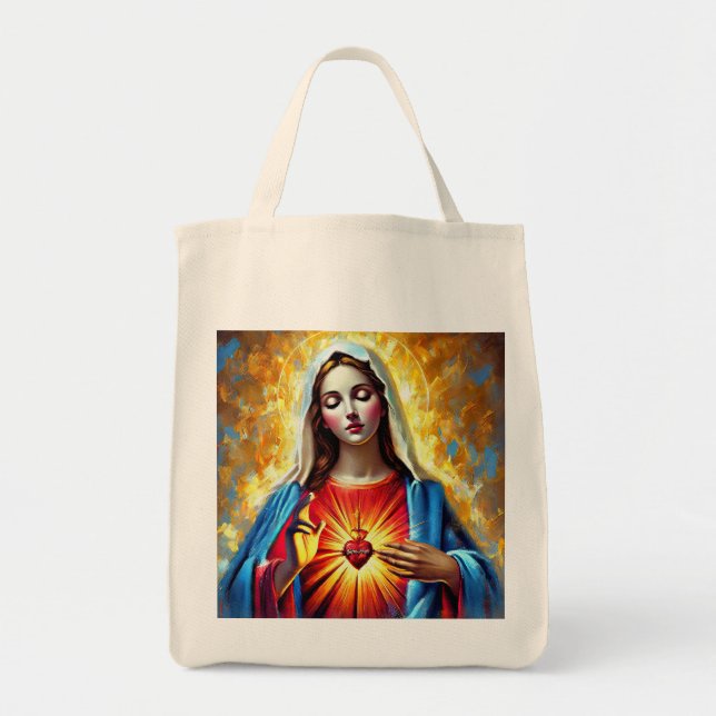 Bolso De Tela Holly Mary Maria Madonna Mariana Virgin Mary (Frente)