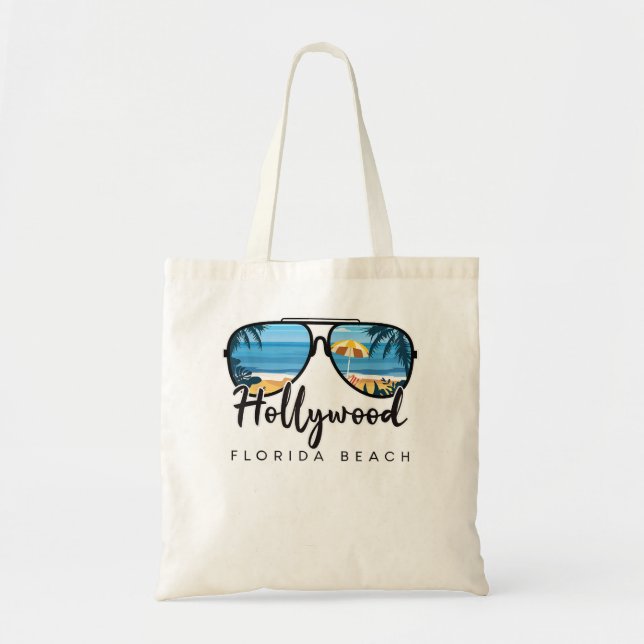 Bolso De Tela Hollywood Beach Florida Palm Tree Sungafas Soud (Frente)