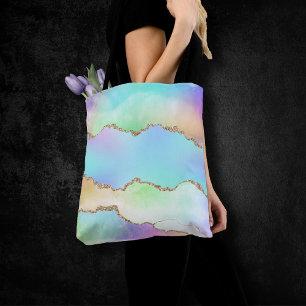 Bolso De Tela Holo Agate   Mármol falso irlandés Pastel Ombre