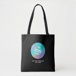 Bolso De Tela Holographic Wonderland | Monograma y nombre Negro