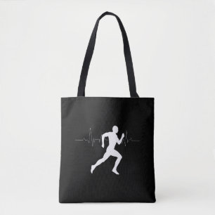 Bolso De Tela Hombre corriendo corre la línea de Siluette HeartB