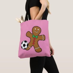 Bolso De Tela Hombre de jengibre jugando al fútbol