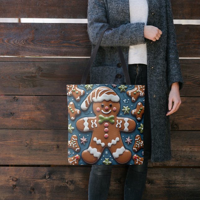 Bolso De Tela Hombre de Jengibre Nevado de Navidad (Subido por el creador)