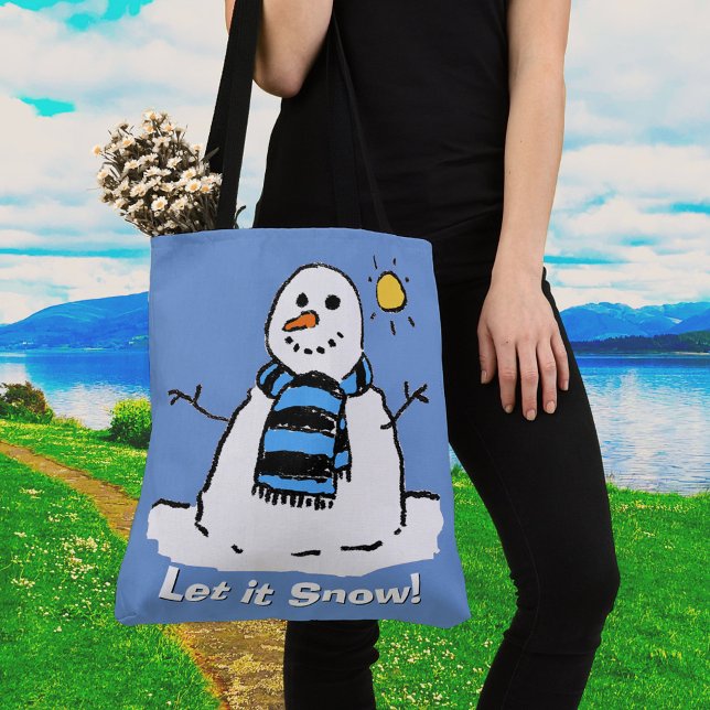 Bolso De Tela Hombre de nieve con mensaje - ¡Que nieve! (Subido por el creador)