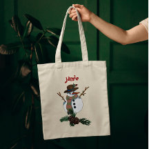 Hombre de nieve con nombre 1 lado