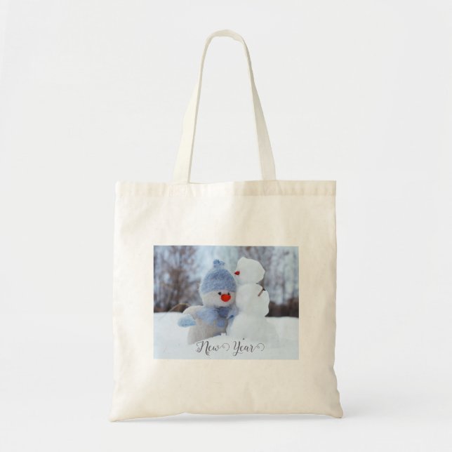 Bolso De Tela Hombre de nieve Tote Bag (Frente)