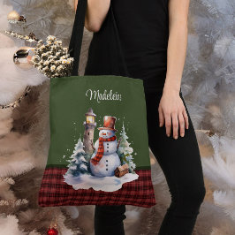 Bolso De Tela Hombre de nieve y faro en monograma revestido