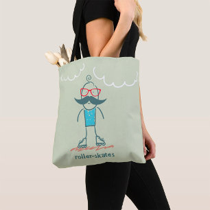 Bolso De Tela Hombre En Patines De Ruedas
