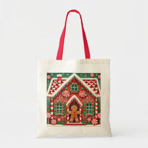 Bolso De Tela Hombre y casa de pan de jengibre.