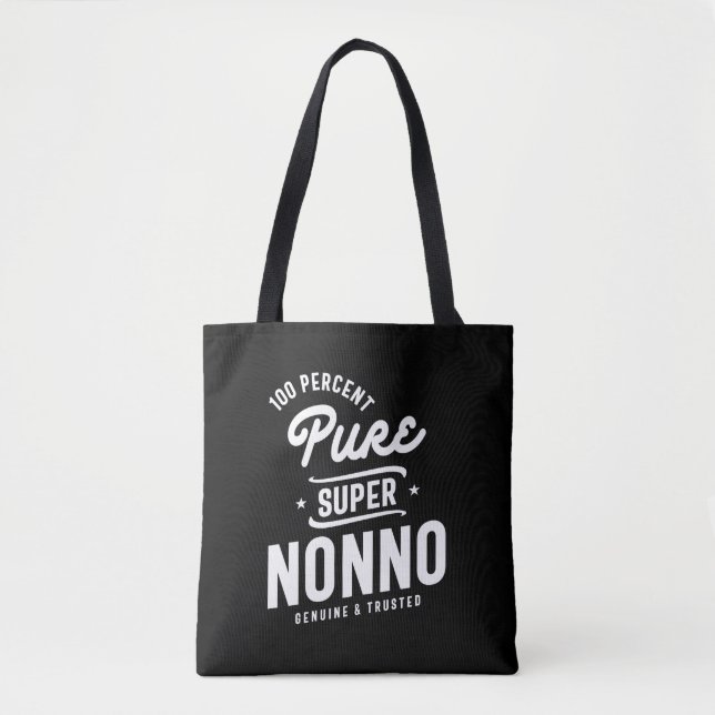 Bolso De Tela Hombres 100% Regalo Super Nonno Puro (Anverso)