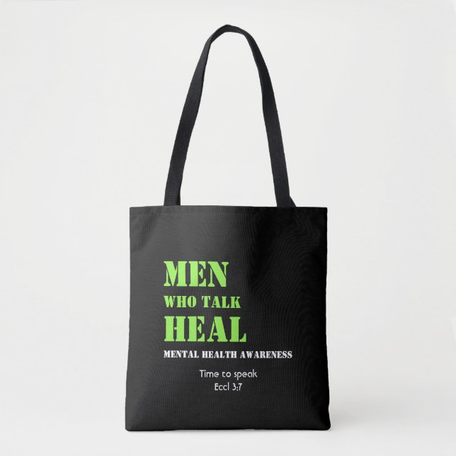 Bolso De Tela HOMBRES QUE HABLAN CON Personalizado DE SALUD (Anverso)