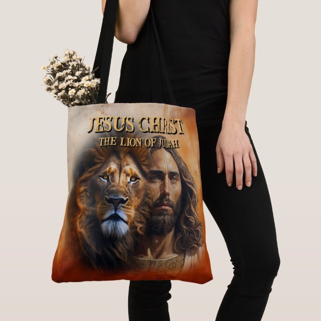 Bolso De Tela Hombro Tote Bag Jesucristo El León De Judá (Detalle)