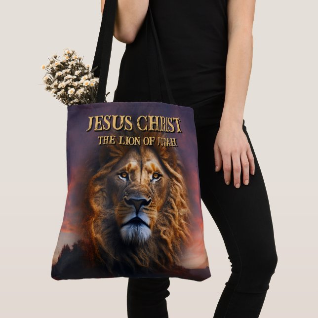 Bolso De Tela Hombro Tote Bag Jesucristo El León De Judá (Detalle)