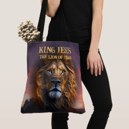 Bolso De Tela Hombro Tote Bag Rey Jesús El León De Judá