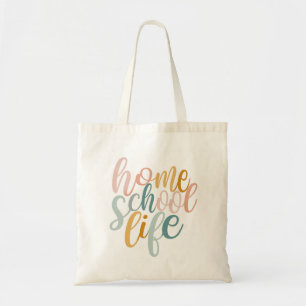 Bolso De Tela Homeschool Life Pastel Color Arcoiris Firma