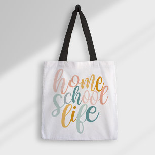 Bolso De Tela Homeschool Life Pastel Color Arcoiris Firma