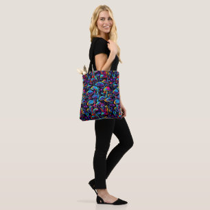 Bolso De Tela Hongos bioluminiscentes retro