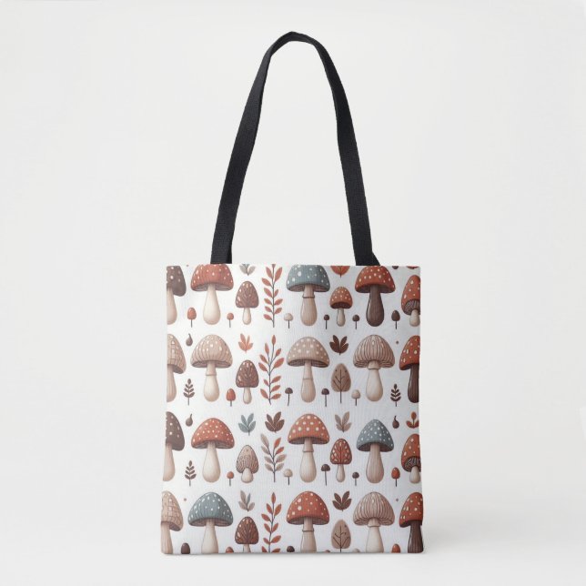 Bolso De Tela Hongos Marchando (Anverso)