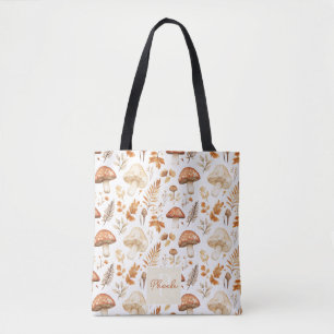 Bolso De Tela Hongos personalizados y hojas caídas