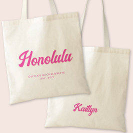 Bolso De Tela Honolulu Bachelorette Party Personalizado Tote Bag
