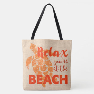 Bolso De Tela Honu Sea Turtle Hawaii Relax Reversible BeachBag