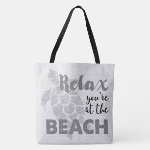Bolso De Tela Honu Sea Turtle Hawaii Relax Reversible BeachBag