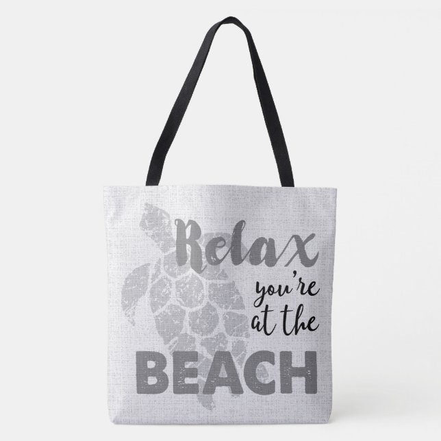 Bolso De Tela Honu Sea Turtle Hawaii Relax Reversible BeachBag (Anverso)