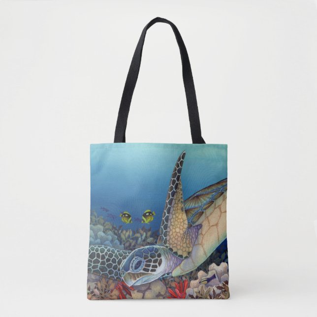Bolso De Tela Honu (tortuga de mar verde) (Anverso)
