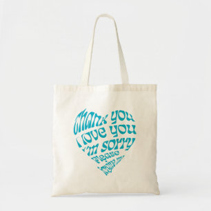 Bolso De Tela Ho'oponopono Texto en forma de corazón