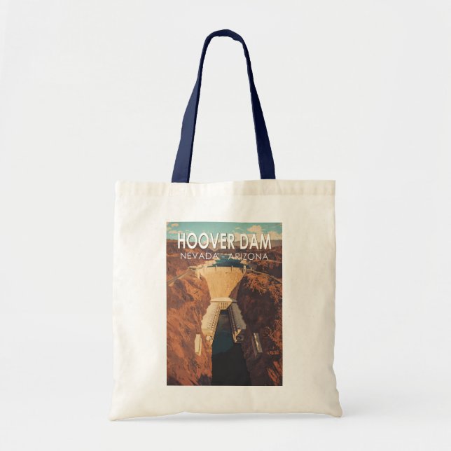 Bolso De Tela Hoover Dam Travel Art Vintage (Frente)