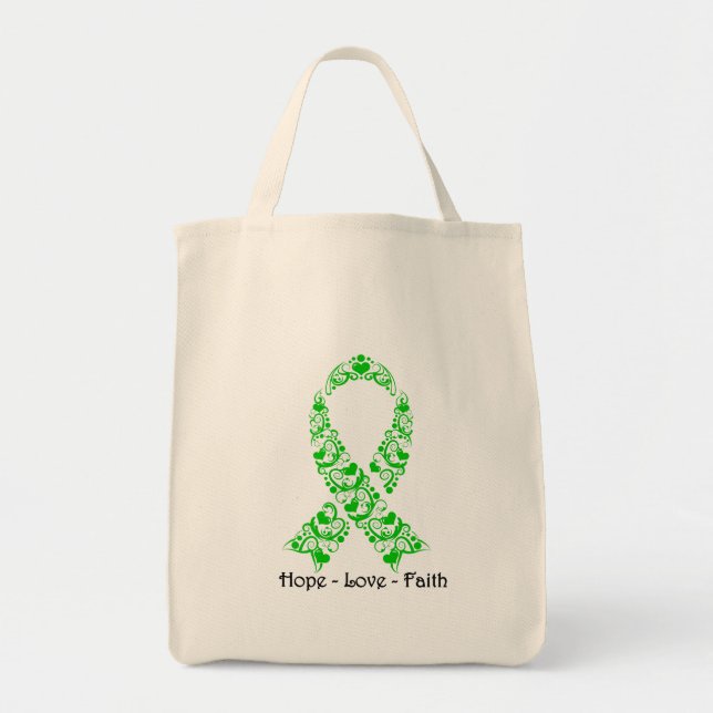 Bolso De Tela Hope Green Awareness Ribbon (Frente)