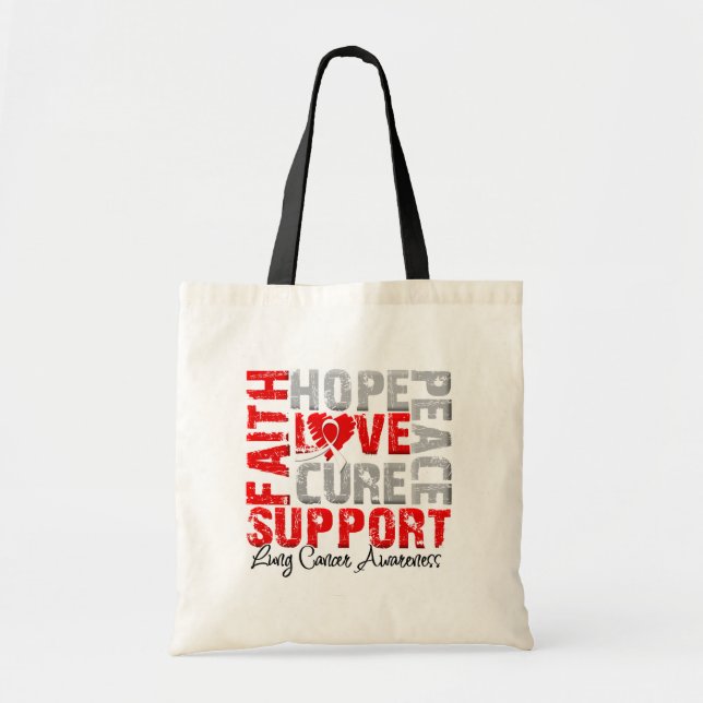 Bolso De Tela Hope Love Cure Lung Cancer Awareness (Frente)