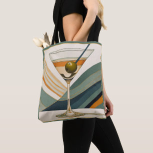 Bolso De Tela Hora del cóctel Martini de mediados de siglo moder
