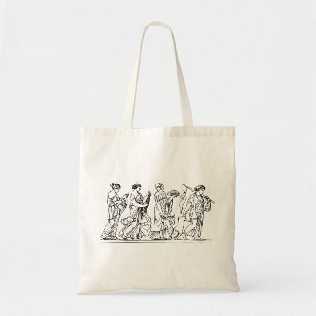 Bolso De Tela horae, poesía, diosa, mujeres, sandro botticelli (Frente)