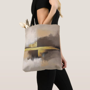Bolso De Tela Horizon Dorado – Paisaje abstracto minimalista