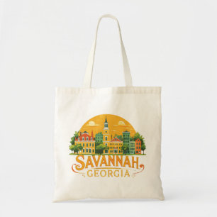 Bolso De Tela Horizonte antiguo de Savannah Georgia