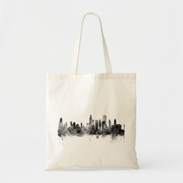 Bolso De Tela Horizonte de Chicago Illinois (Frente)