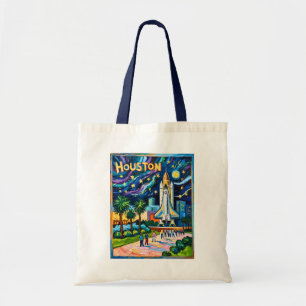 Bolso De Tela Horizonte de Houston Centro Espacial Cohete Van Go