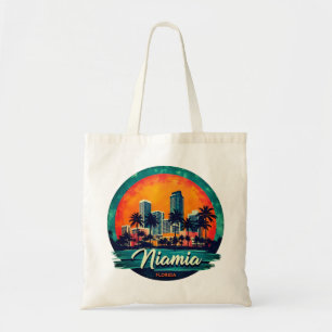 Bolso De Tela horizonte de la ciudad de Miami Florida