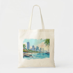 Bolso De Tela horizonte de la ciudad de Miami Florida