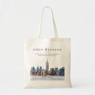 Bolso De Tela Horizonte de Nueva York Acuarela Fin de Semana de