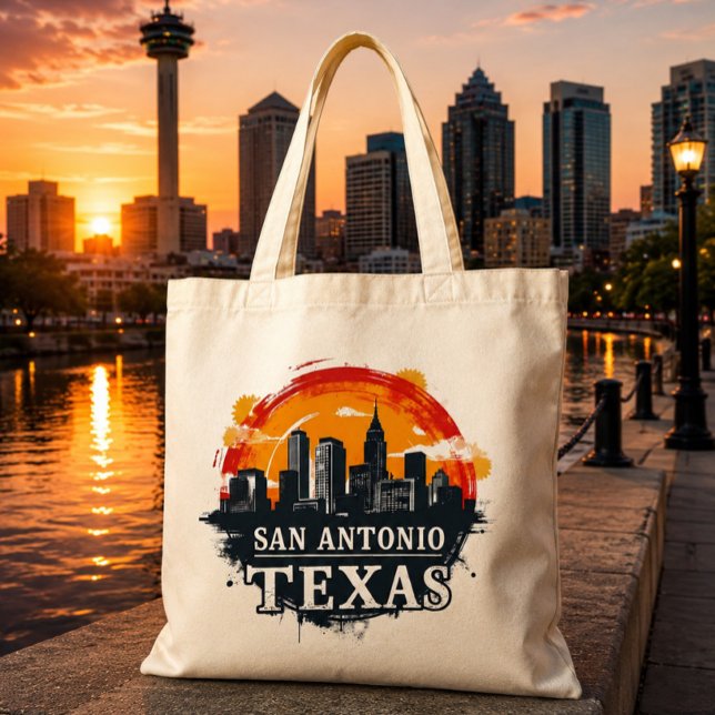 Bolso De Tela horizonte de San Antonio Texas (Subido por el creador)