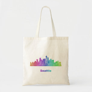 Bolso De Tela Horizonte de Seattle del arco iris